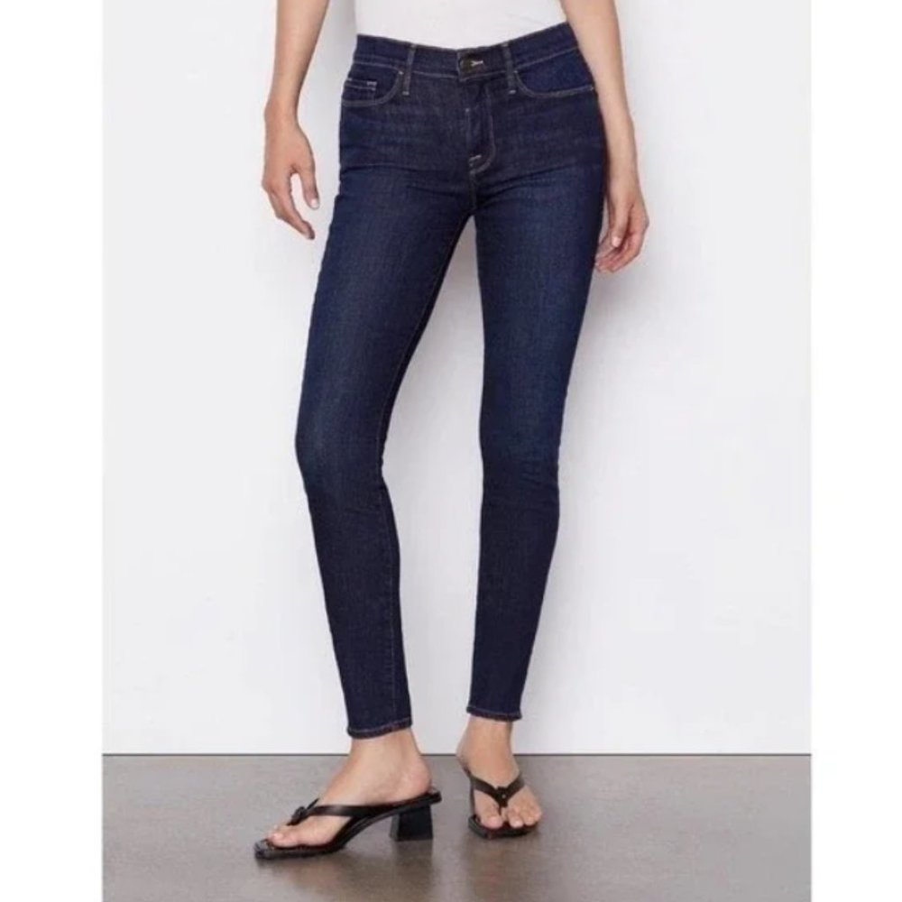 Frame le skinny de jeanne Queensway‎ dark wash blue jeans 25